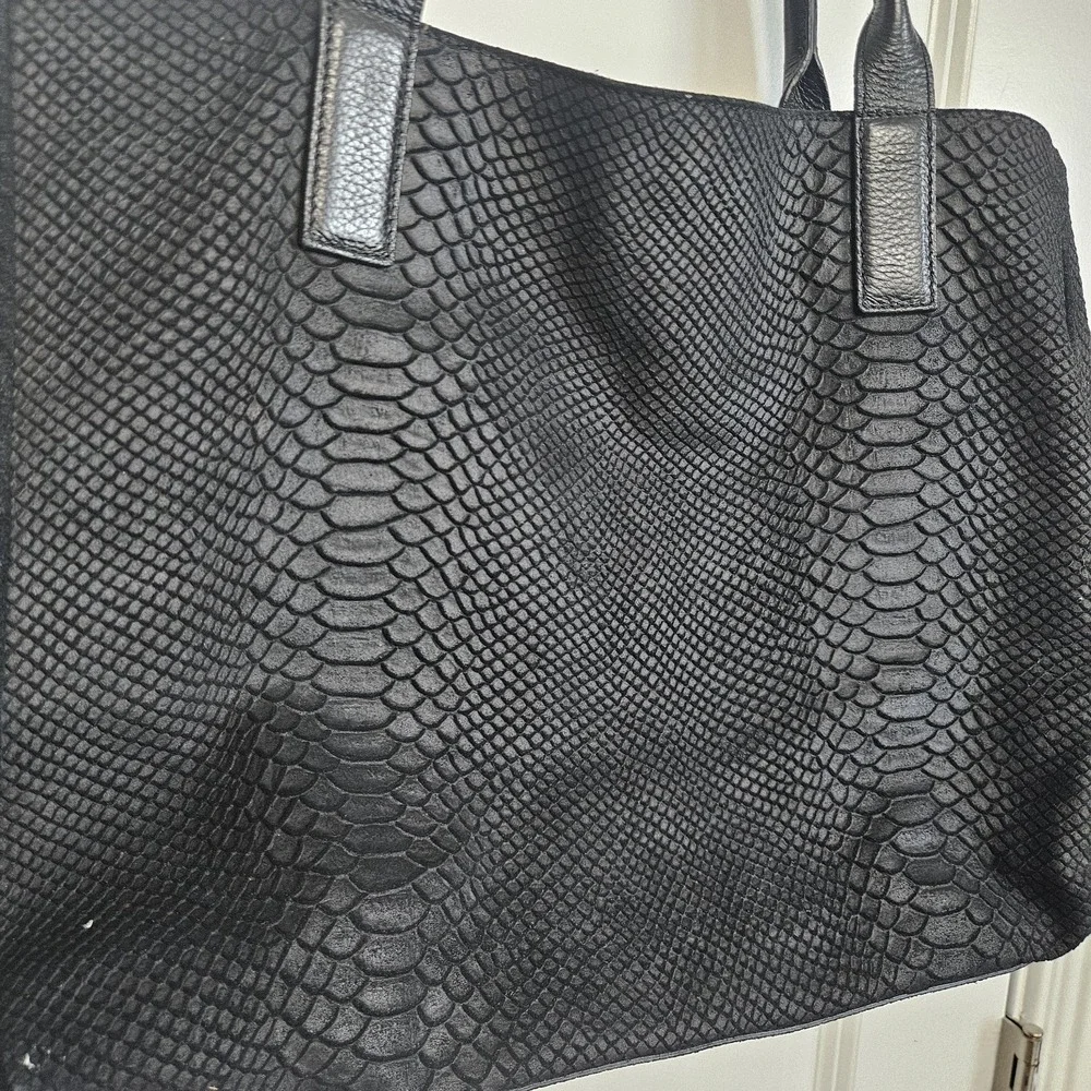 J McLaughlin Womens Leather Purse Tote Bag Black Large